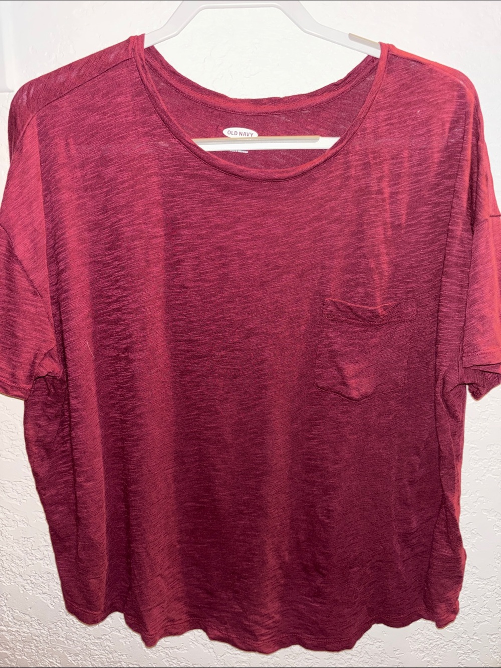 Old Navy Women's Short Sleeve Pocket Tee - Burgundy